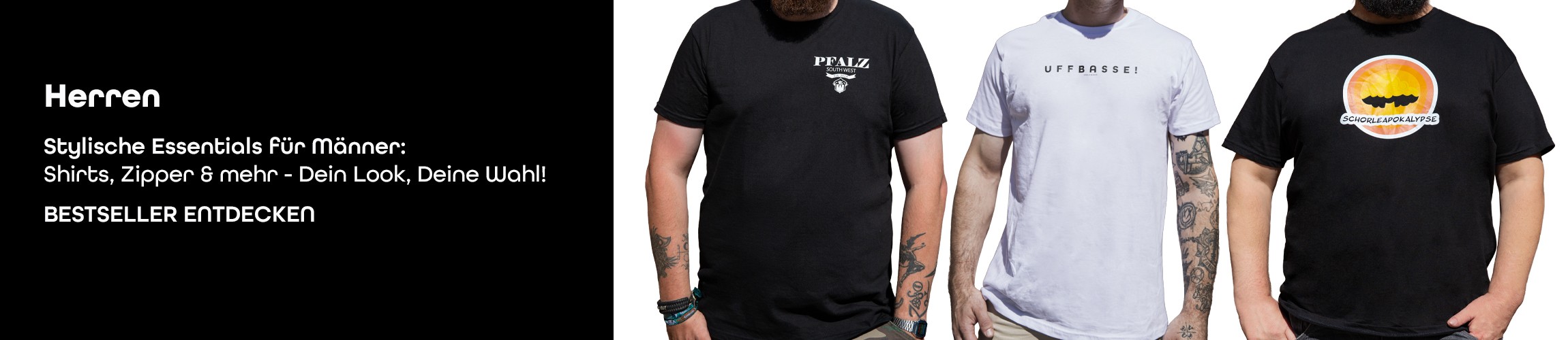 Pfälzer Herren Kleidung – Shirts, Hoodies und Zipper mit Mundart